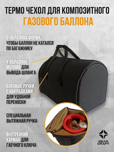 картинка Термо чехол термос 18 л. для композитного газового баллона черный от магазина gear-craft.ru